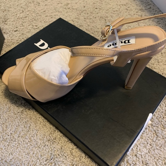 Dune London Marleen Patent Leather Peep Toe Heel - Picture 4 of 14